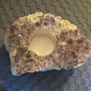 Amethyst Crystal Candle Holder